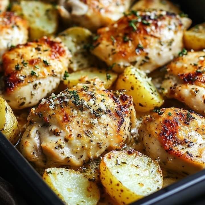 Garlic Parmesan Chicken and Potatoes: A Flavor-Packed Dinner Delight 467441664_122144434784357250_7038142309365581242_n